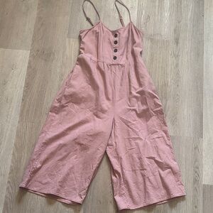 J for Justify Dusty Pink Jumpsuit with Button Accents